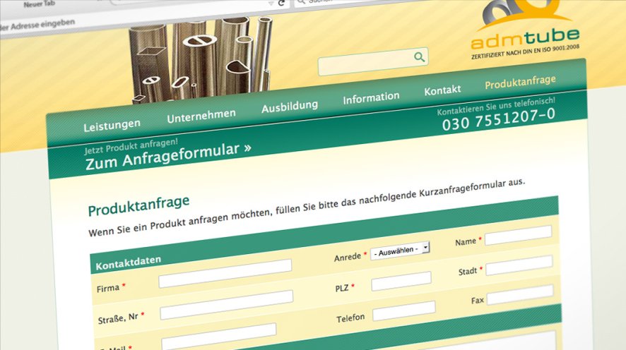 adm-tube Angebotsformular adm-tube Angebotsformular